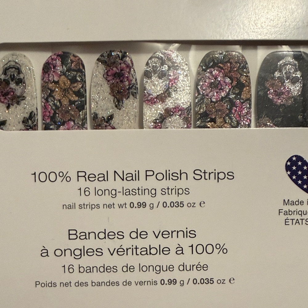 Floral Glitter Nail Polish Strips
